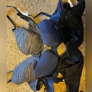 3 bras - 2 Victoria secret and 1 Pink 32DD - black new with tags